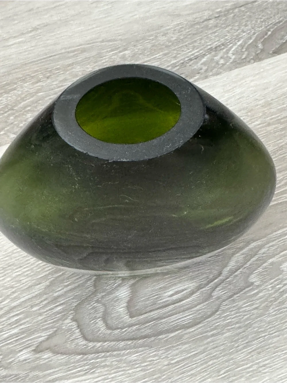Small Green Art Glass Bud Vase